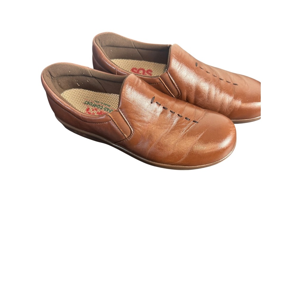 SAS Tripad Comfort Brown Leather Slip On Loafers Walking Shoes Women's 7.5